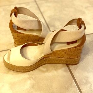 Taupe Tori Burch Adonis wedge